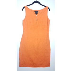 Bitte Kai Rand Orange Sleeveless Sustainable Linen Knee Sheath Dress FR 40 US 8